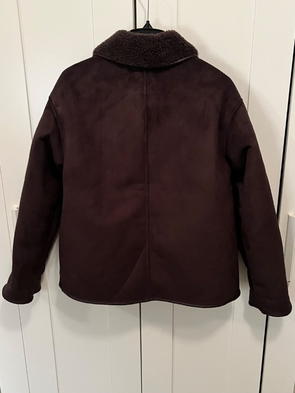 h&m faux fur lined brown jacket, small - Picture 2 of 5